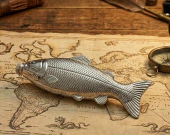 Flasque Fish, cadeau pêcheur, mini poisson 5 oz en acier inoxydable, fête des pères, cadeaux pour lui