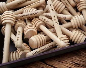 Personalized Wooden Honey Dipper Sticks · Custom Wedding Favors · Baby Shower Decoration · Mini Honey Server For Jars