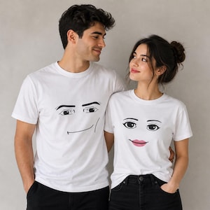 Man Face Meme T-Shirt, Funny Meme T-Shirt, Joke Tee, Gift Shirt, Trending Shirt, Oddly Tee, Roblox Matching Couple T-Shirt image 1