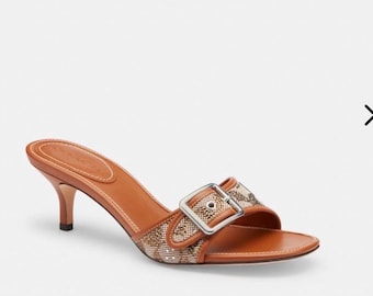 Coach kitten heels Crystal pastel cute jacquard women’s sandals beautiful pretty trendy vintage  aesthetic