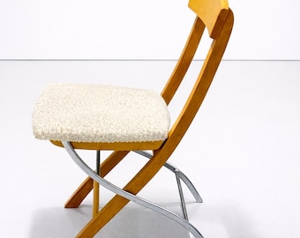 Vintage-Klappstuhl aus Holz und Metall – Teddy-Sitz