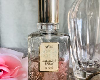 Vintage 1972 Avon "Roses Roses" Perfume Cologne Spray Collectible Bottle