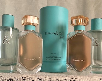 Frascos de perfume de cristal vacíos, decorativos, de inspiración vintage, de Tiffany & Co. (Juego de 2)