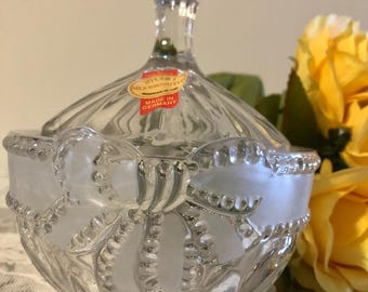 Vintage German Crystal Studio Silversmiths 1980's-1990's Candy Dish
