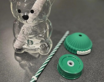 Starbucks Bearista Bear Glass Cold Cup | Holiday Limited Edition Reusable Tumbler | Cute Coffee Lover Gift