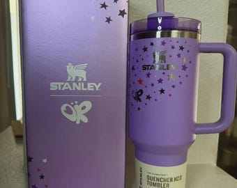 Purple Star Butterfly Stanley Quencher H2.0 beker 40oz | Schattige lavendelkleurige Stanley-beker met rietje | Cadeau voor haar | Esthetische reismok