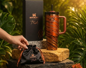 Stanley Tyla Tyger 40oz Tumbler | Limited Edition Tiger Print Quencher Cup | Insulated Travel Mug with Handle