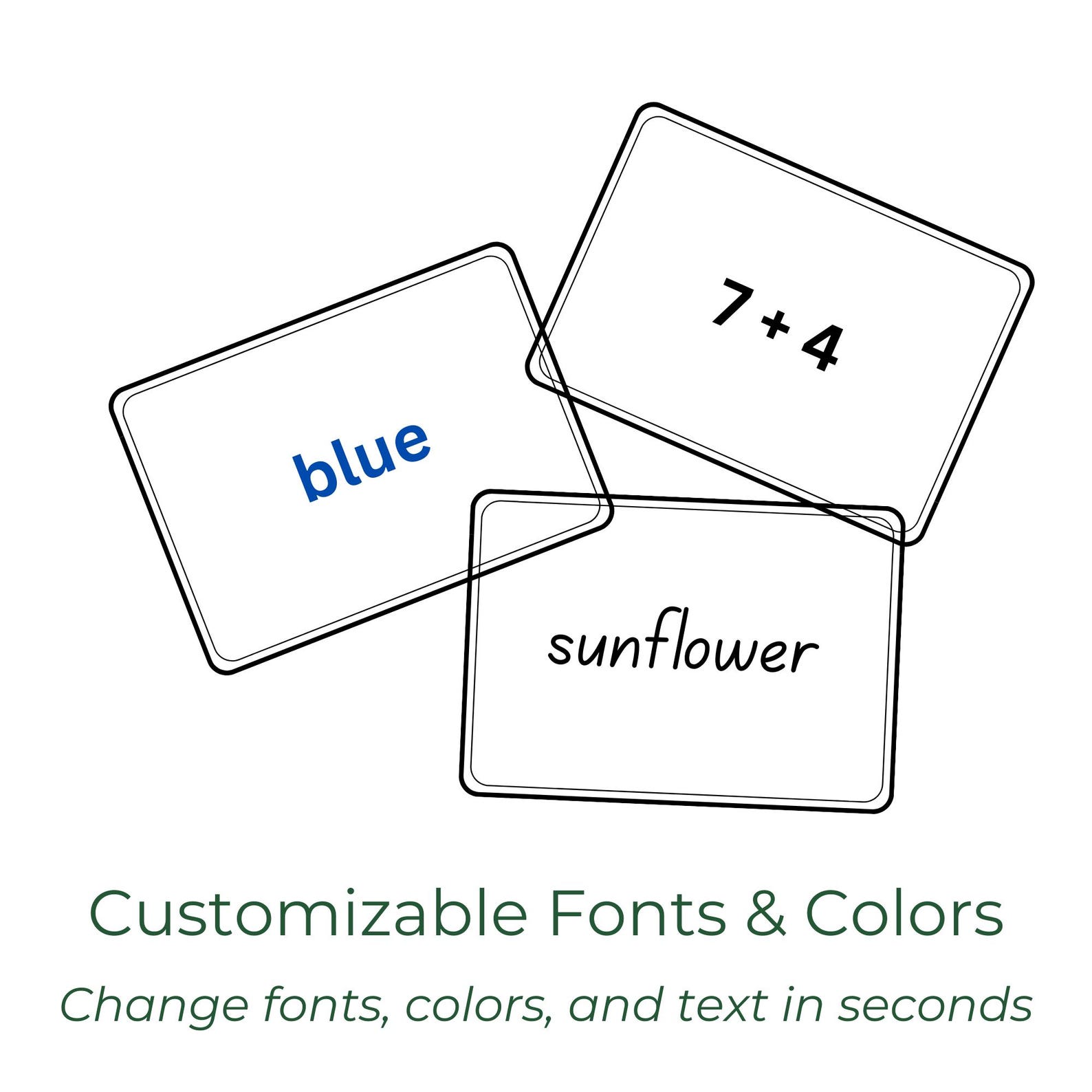 Editable Flashcards Template | Canva Flashcards | Printable Double