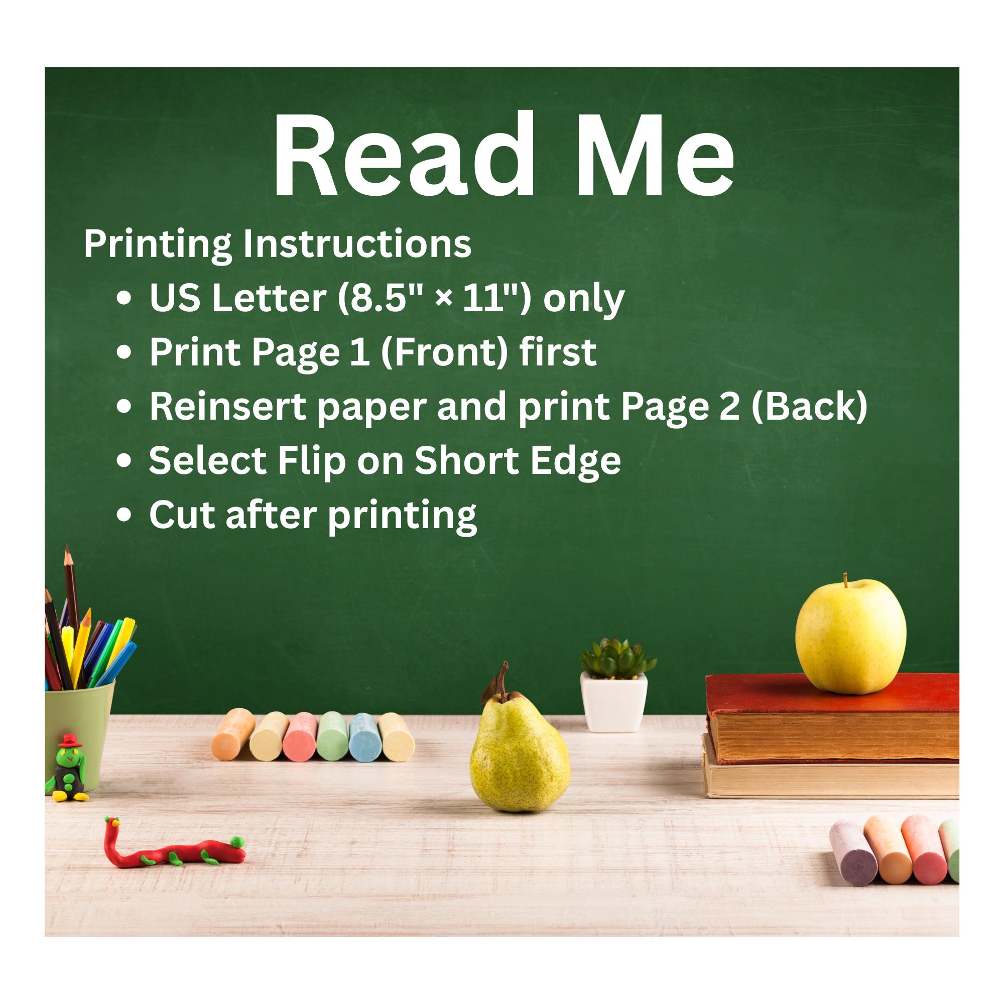 Editable Flashcards Template | Canva Flashcards | Printable Double