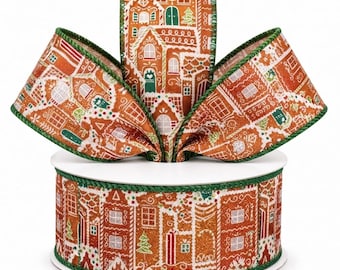 Cinta decorativa con diseño de casas de jengibre / 6,35 cm / Varios largos / 26-176GHWCR
