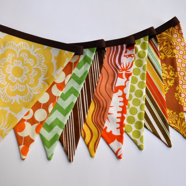 Fall Colors Fabric Pennant Banner - Bunting- fall autumn decor - photo prop - garland