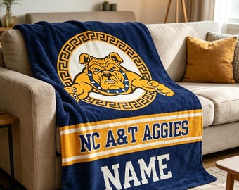 Personalized NCAT Aggies Blanket – Game Day Throw, Dorm Decor, Graduation Gift