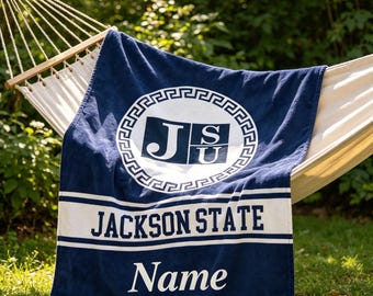 Personalized Jackson State HBCU Blanket Soft Throw, Grad Alumni Gift, Game Day & Dorm Decor