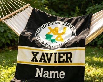 Personalized Xavier University Throw Blanket – XULA Grad Alumni Tailgate Decor
