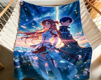 SAO Battle Scene Blanket Soft Throw, Fantasy Anime Throw, Thoughtful Collector Gift