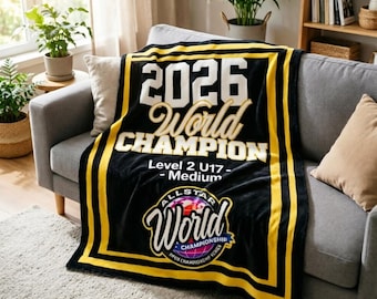 Personalized 2026 World Champion Blanket Soft Throw, Custom Allstar Championship Fleece, Proud Athlete Gift