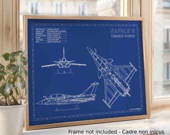 Dibujo técnico de aviación / Formato A3 / Decoración de aviación - Regalo para pilotos