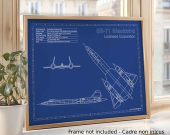 Dibujo técnico de aviación / Formato A3 / Decoración de aviación - Regalo para pilotos