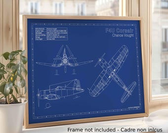 Dibujo técnico de aviación / Formato A3 / Decoración de aviación - Regalo para pilotos