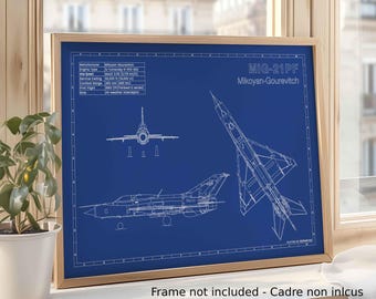 Dibujo técnico de aviación / Formato A3 / Decoración de aviación - Regalo para pilotos