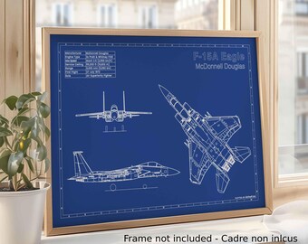 Dibujo técnico de aviación / Formato A3 / Decoración de aviación - Regalo para piloto
