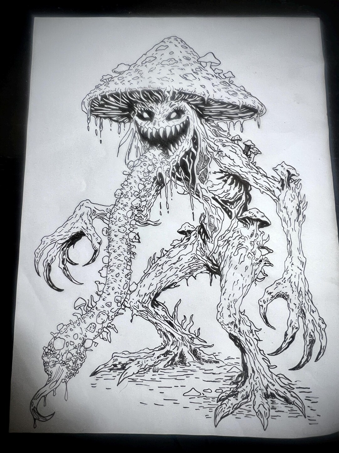 Mushroom Creature Linework PDF Digital Download - Etsy