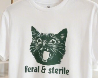 Cat Shirt, Comfort Colors T-Shirt, Hysterectomy Surgery Top, Feral Cat Tee