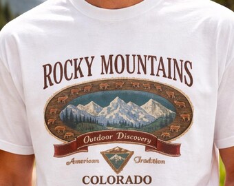 Vintage Rocky Mountains Colorado T-Shirt, Graphic Tee