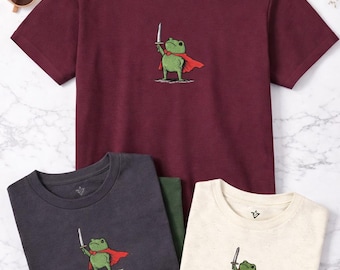 Frog Warrior T-Shirt, Medieval Frog with Sword, Renaissance Faire Graphic Tee