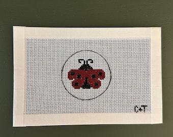 Ladybug- Needlepoint Painted Canvas 18-mesh Beginner Bag Charm