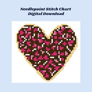 Dona de San Valentín con masa de brownie: gráfico de bordado, descarga digital