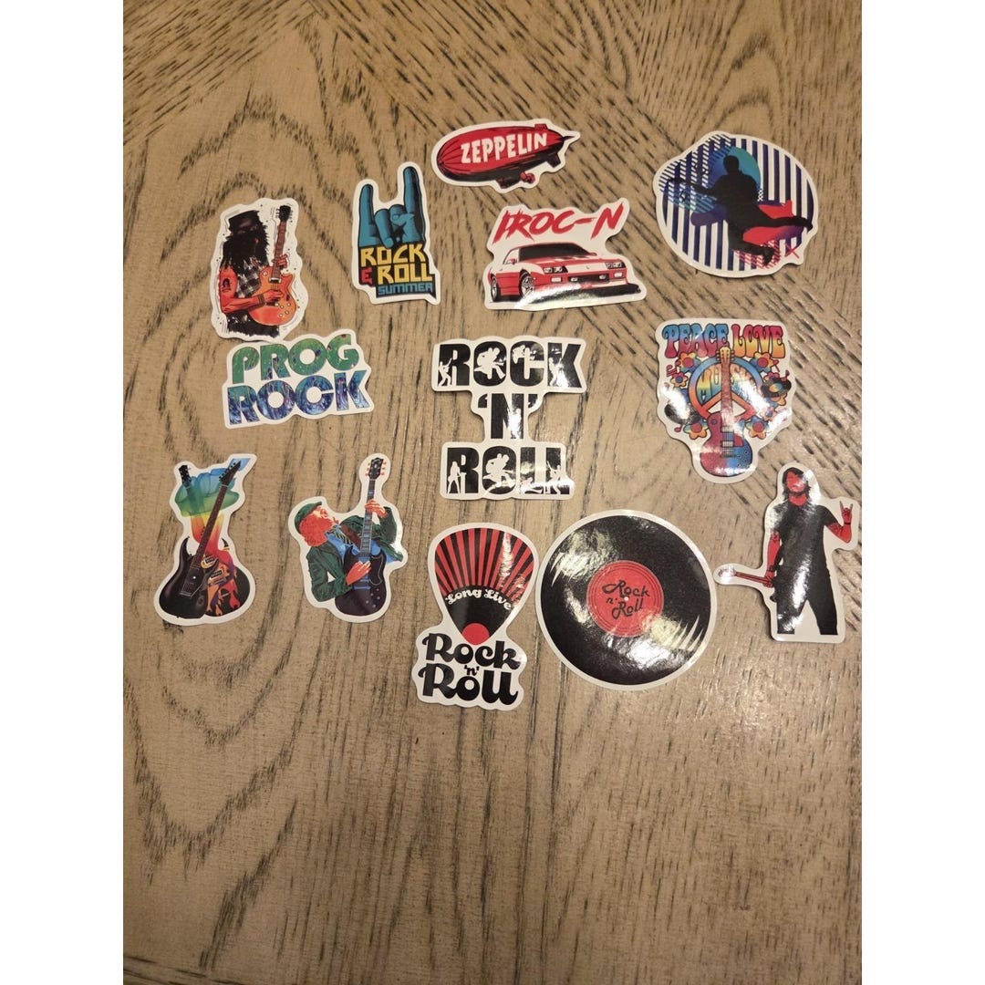 Rock N Roll Stickers Decal Rock Guitars New Decals 50 Music Skateboard ...