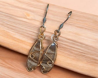 Brown zebra jasper earrings