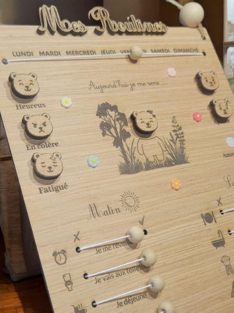 Wooden Children's Routine Chart – Emotions & Autonomy - Etsy Canada