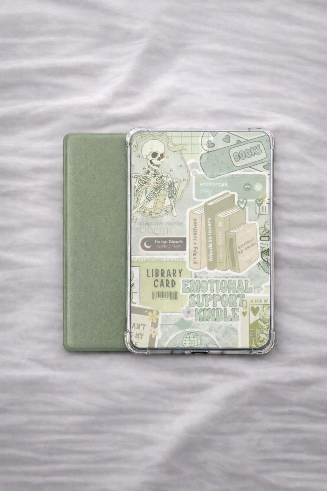 Matcha Aesthetic Kindle Insert | Printable Kindle Cover for Clear Case ...
