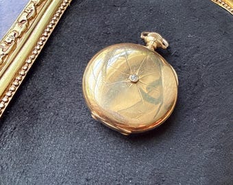 Antike Edwardian Dueber Hampden Molly Stark Armbanduhr Gold Filled mit Diamant