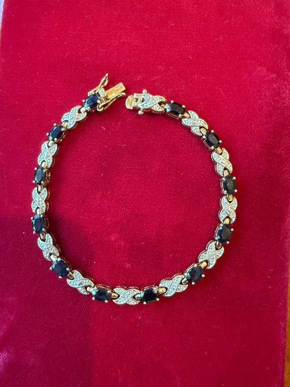 Sterling Silver 925 Real Sapphire Tennis Bracelet