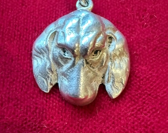 Antik Sterling Silber Hund / Hund / Spaniel Charme, 11g