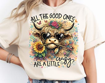 Funny Crazy Highland Cow Sarcastic PNG: Humorous Farm Animal Humor png Funny Cow Lover Clipart (Digital Download)
