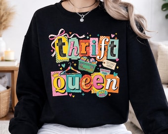 Thrift Queen Boutique Style PNG: thrift aesthetic vintage lover png retro fashion queen png (Digital Download)