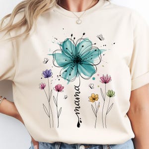 Boho Floral Mama PNG: Boho Flower Design Motherhood PNG Floral Aesthetic Retro Mom Art (Digital Download)