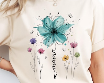 Boho Floral Mama PNG: Boho Flower Design Motherhood PNG Floral Aesthetic Retro Mom Art (Digital Download)