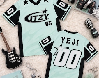 ITZY Inspiriertes Fußballtrikot, Tunnel Vision Tour Konzertoutfit, Shirt mit individueller Nummer