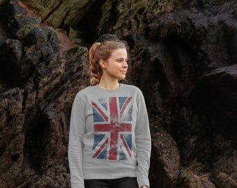 Sudadera estilo grunge con la bandera británica — Remill®