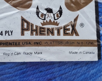 Vintage Phentex Elite King Size Knitting Olefin Yarn Royal Blue 7 Oz 4-Ply New Stock