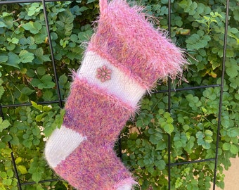 Bella Mohair Sparkle Knit Christmas Stocking