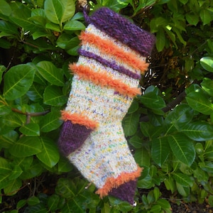 Boho stocking, Hand Knitted Christmas Stocking