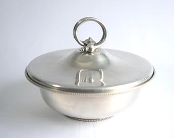 Bol de servir con tapa de aluminio Buenilum Vintage – Buehner-Wanner Co – 25,4 cm (10”) - Estilo moderno de mediados de siglo – Hostingcore