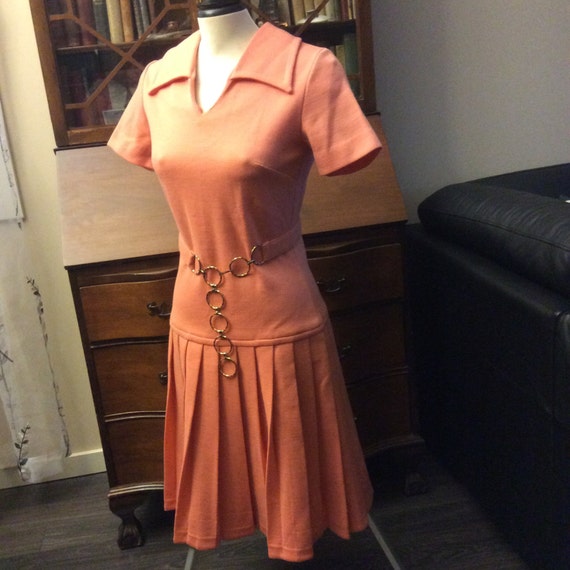 vintage retro dress ... PEACH FORTREL classic fit