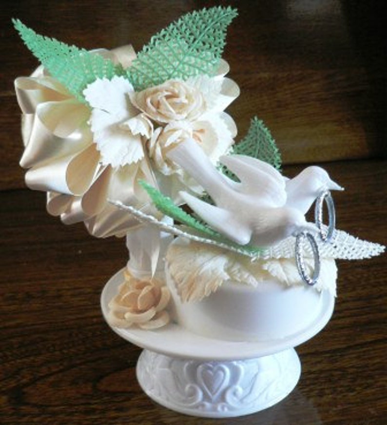 Vintage wedding DOVES WEDDING Cake Topper in original box Etsy